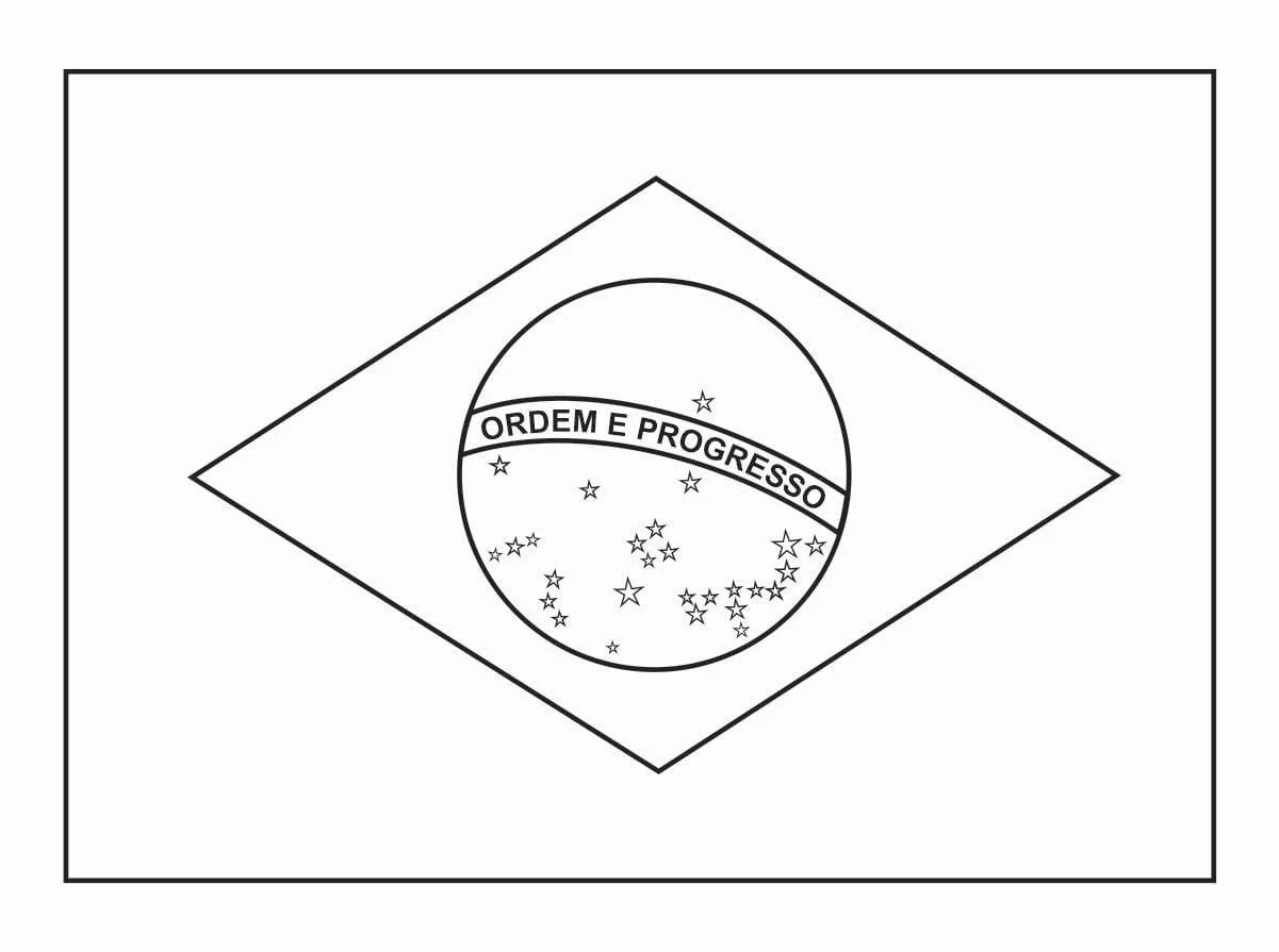 Brazil Flag coloring page (1)