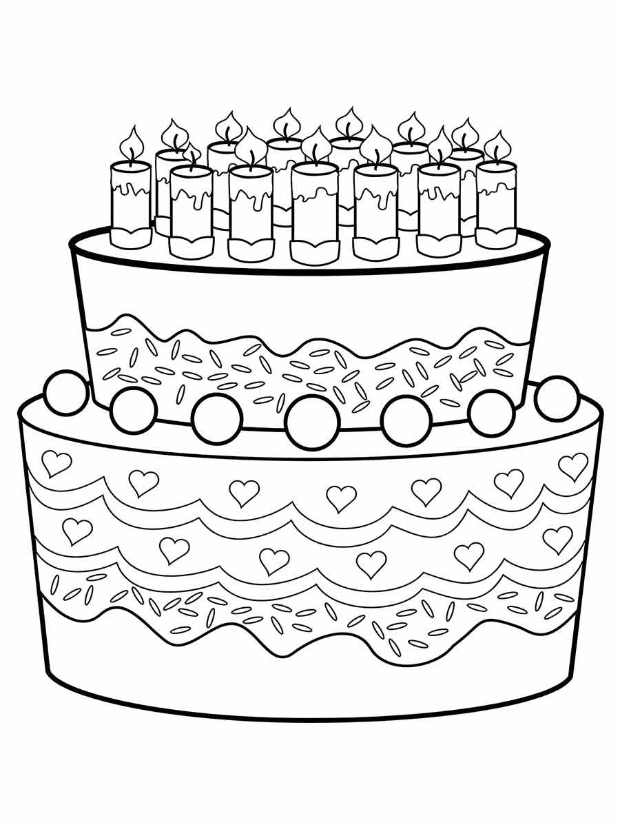 Cake coloring page (8)