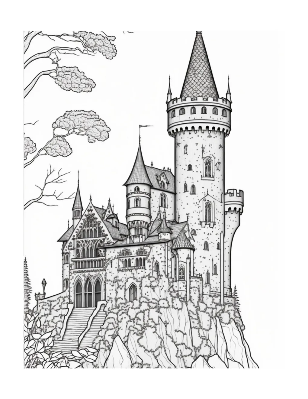 Castle coloring page (2)