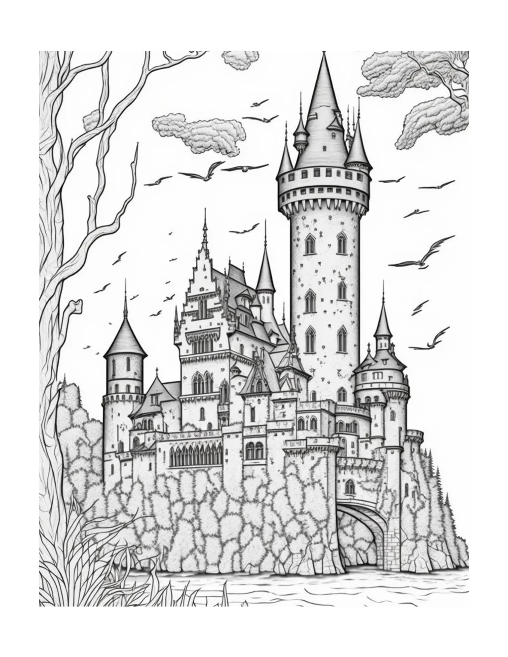 Castle coloring page (3)