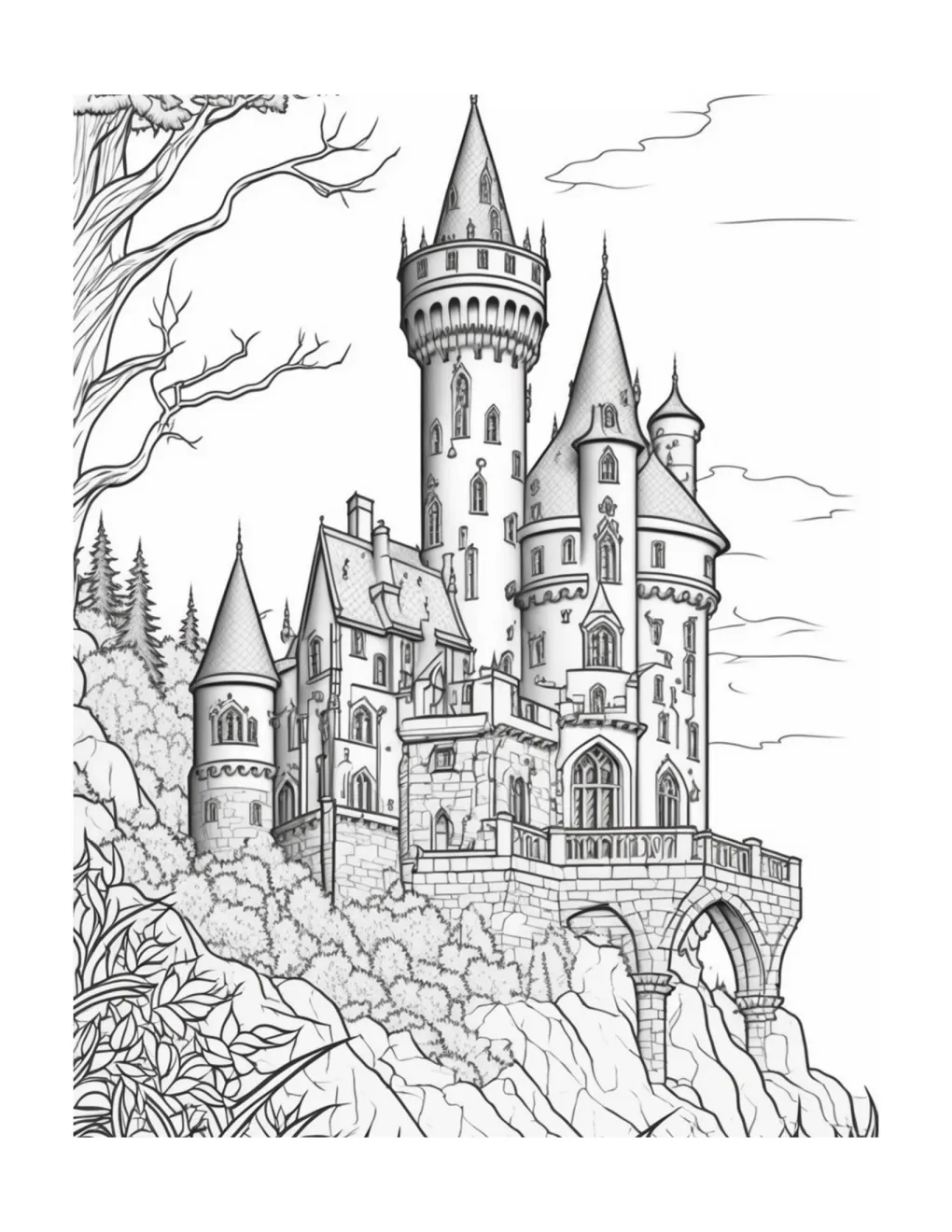 Castle coloring page (61)