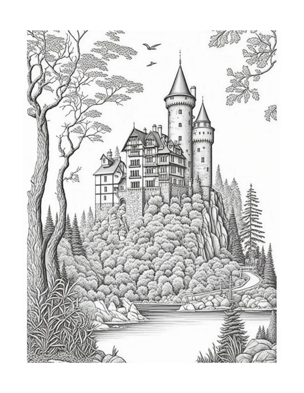 Castle coloring page (73)