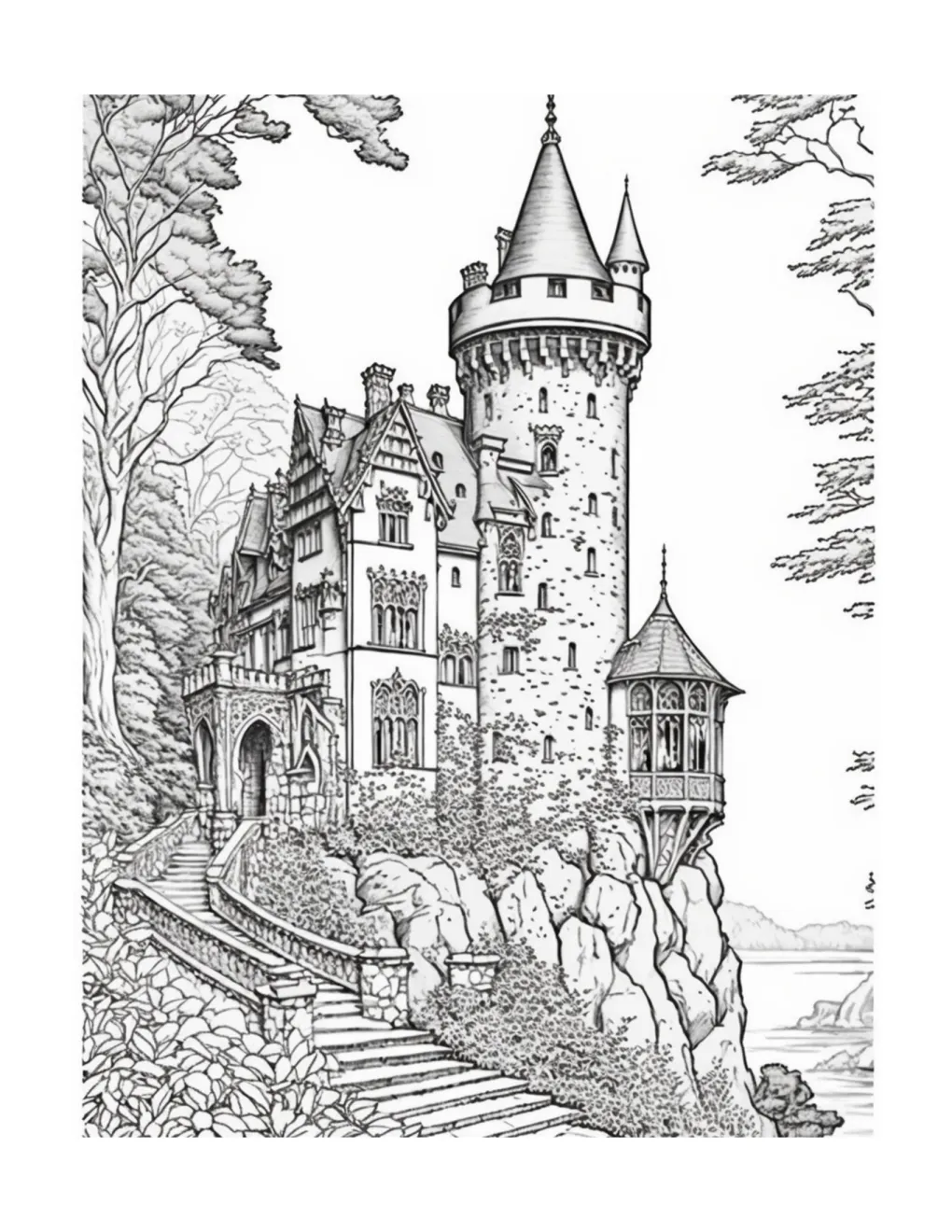 Castle coloring page (76)