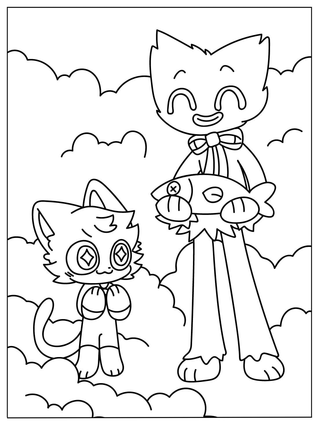 CatNap e Huggy Wuggy coloring pages