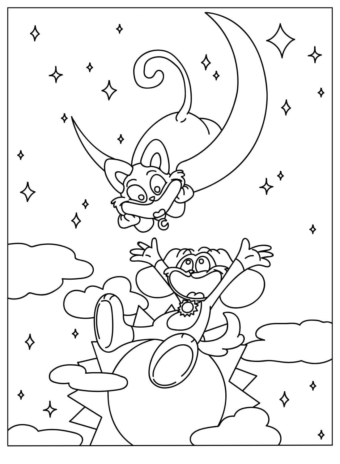 Catnap e DogDay coloring pages (2)