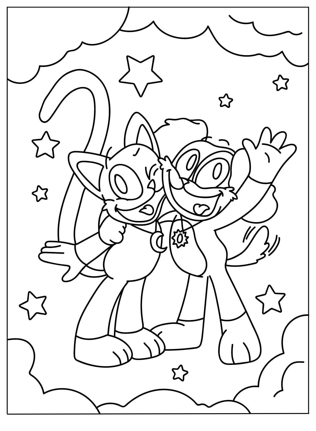 Catnap e DogDay coloring pages