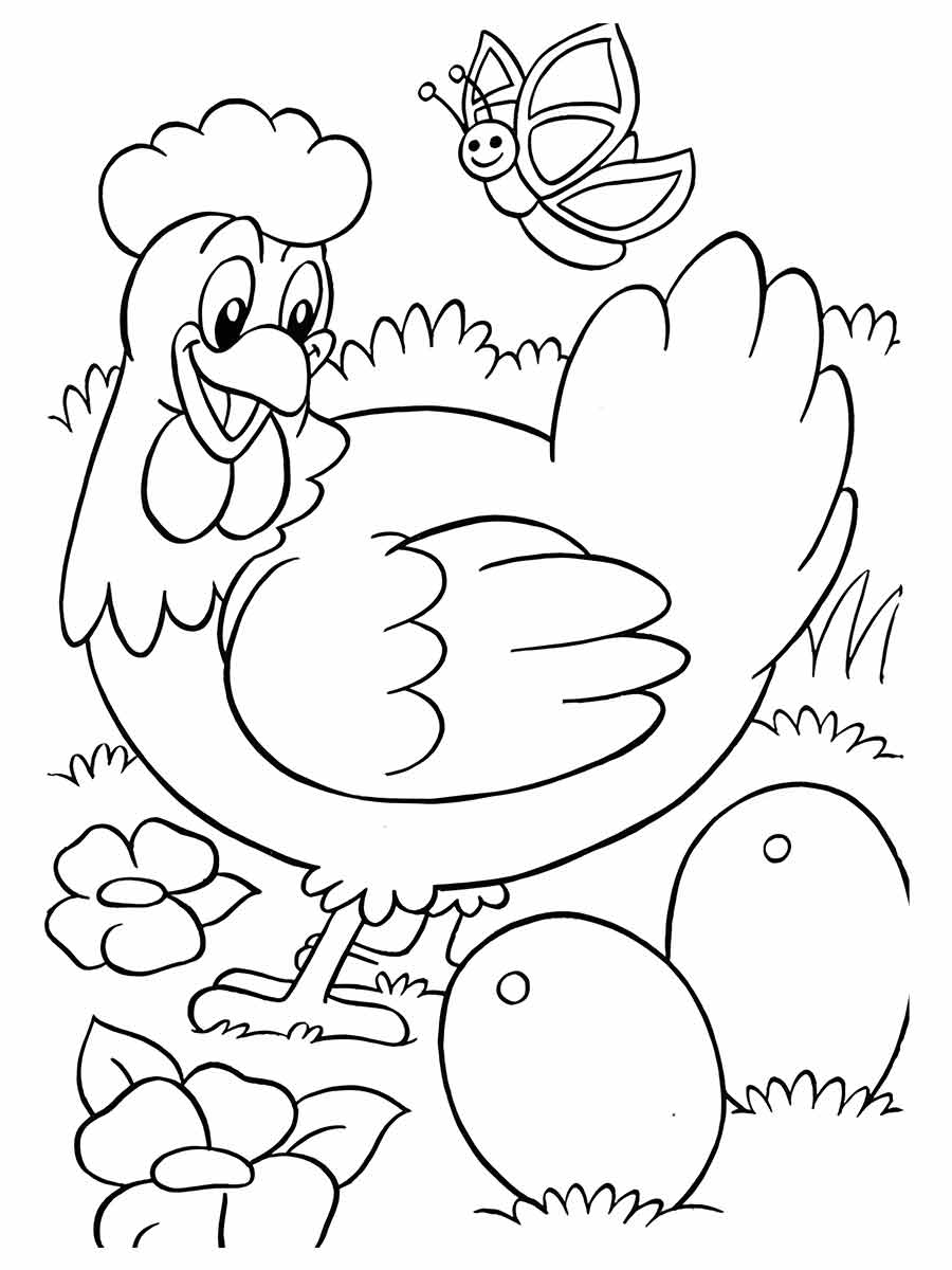 Chicken coloring page (12)