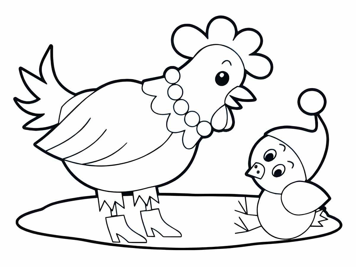 Chicken coloring page (25)