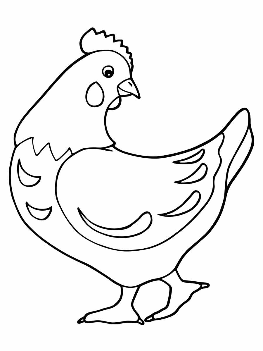 Chicken coloring page (3)