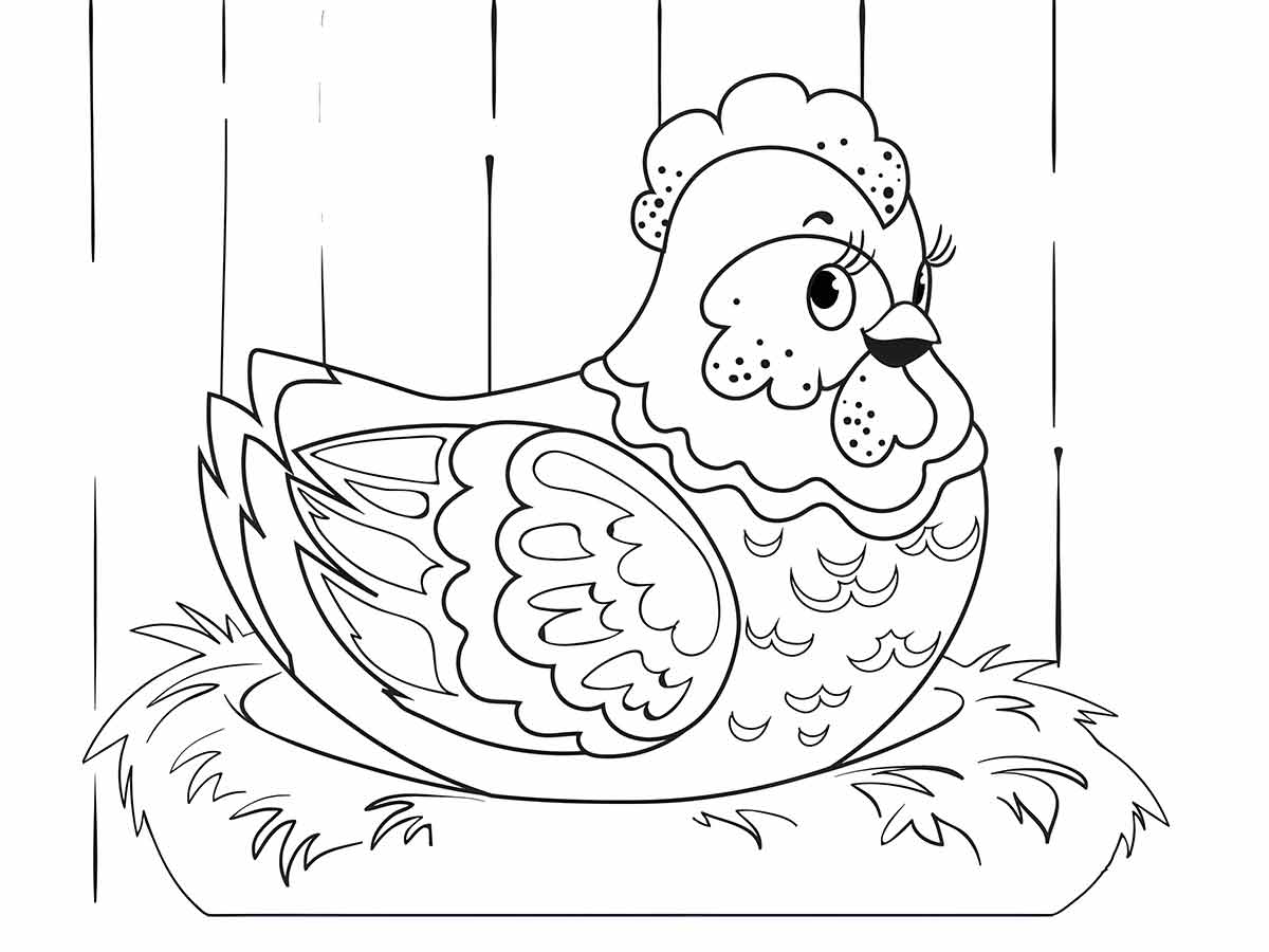 Chicken coloring page (6)