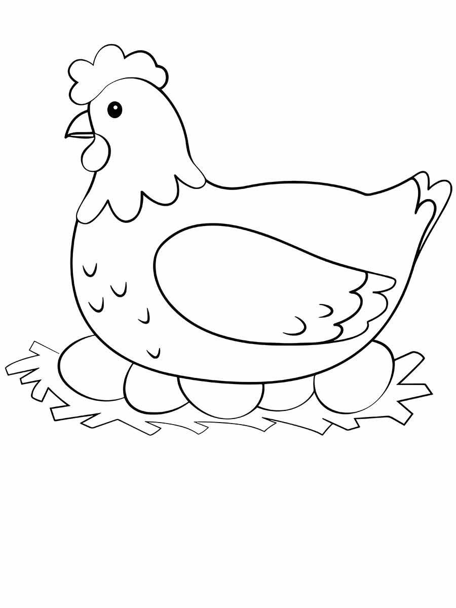 Chicken coloring page (9)