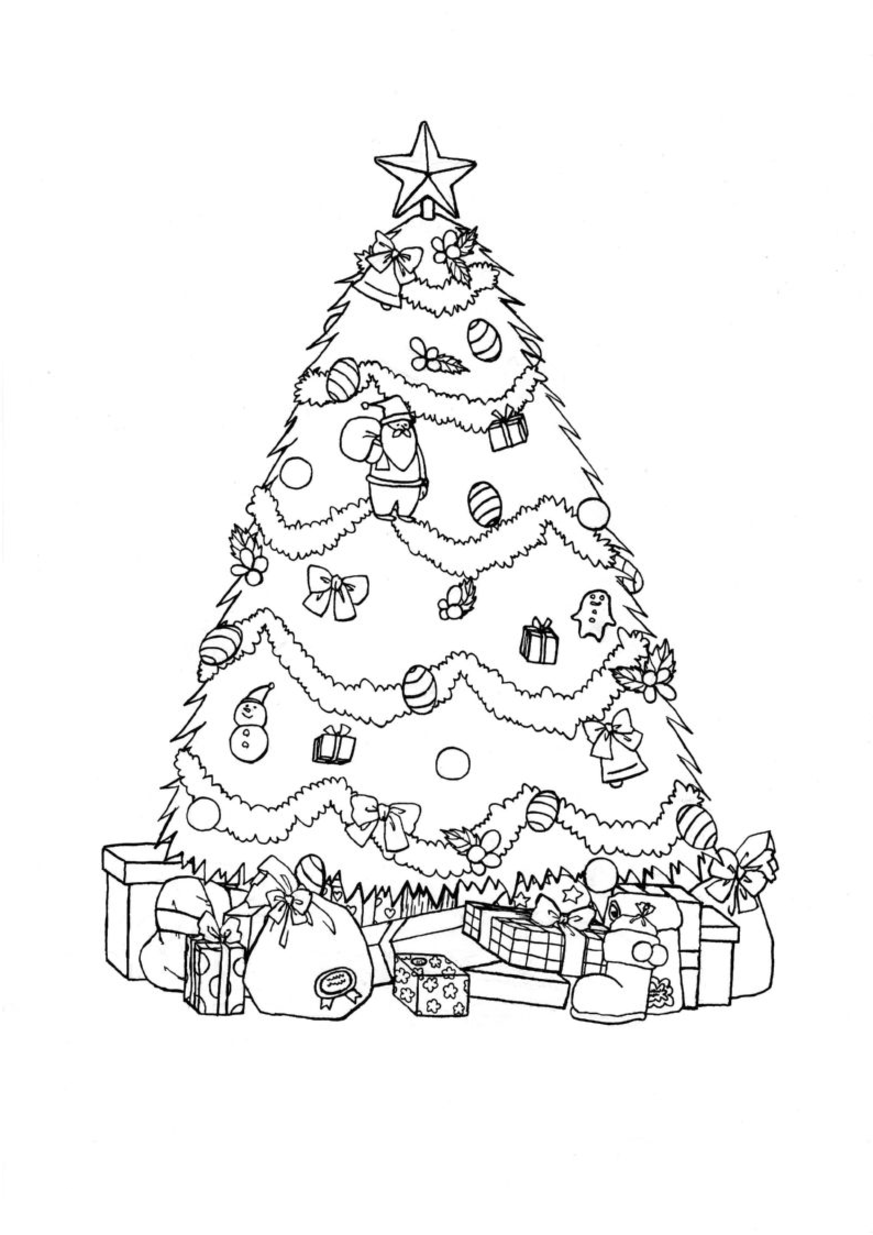 Christmas tree coloring page (1)