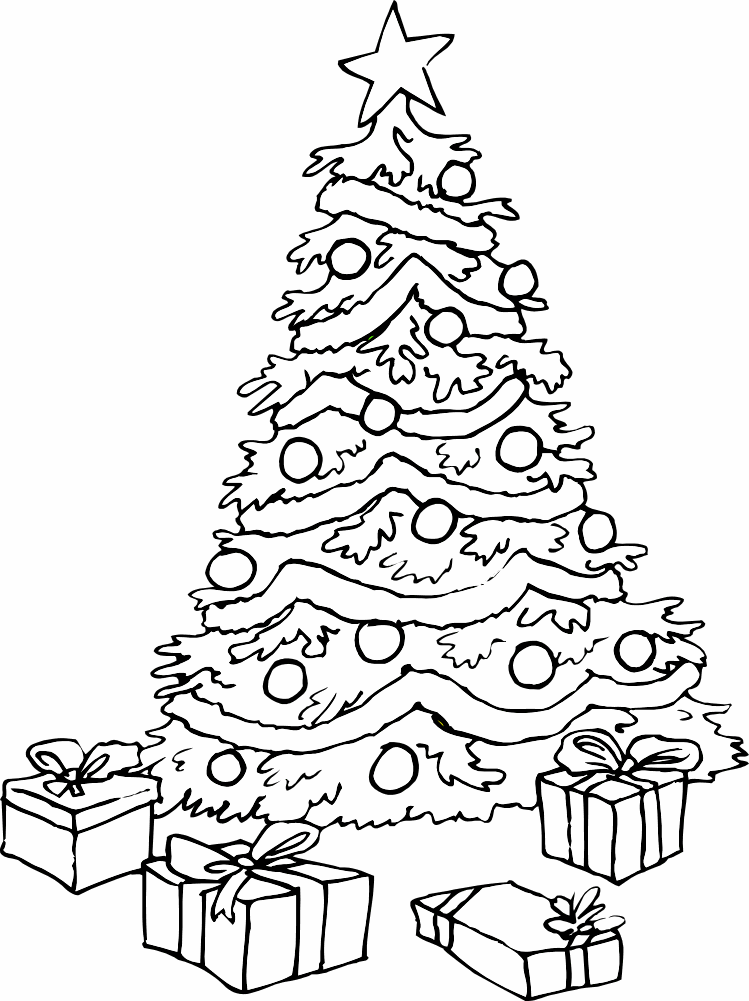 Christmas tree coloring page (2)