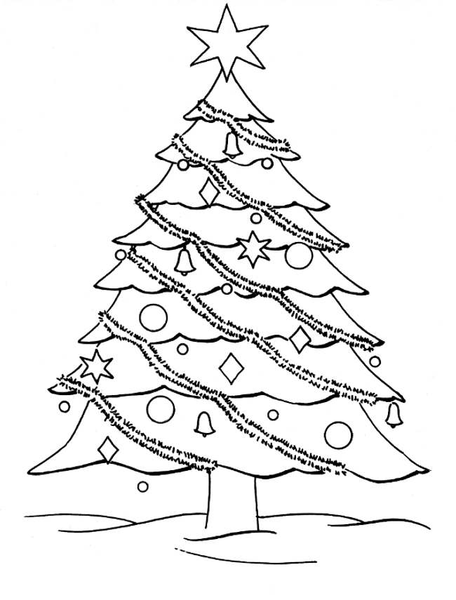 Christmas tree coloring page (2)