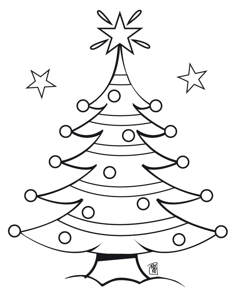 Christmas tree coloring page (3)