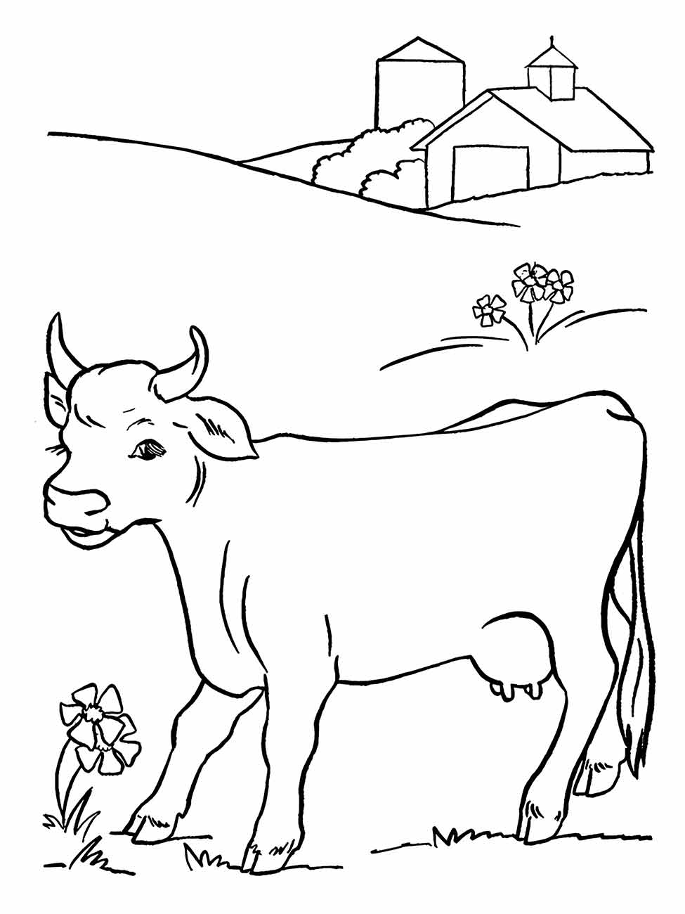 Cow coloring page (1)