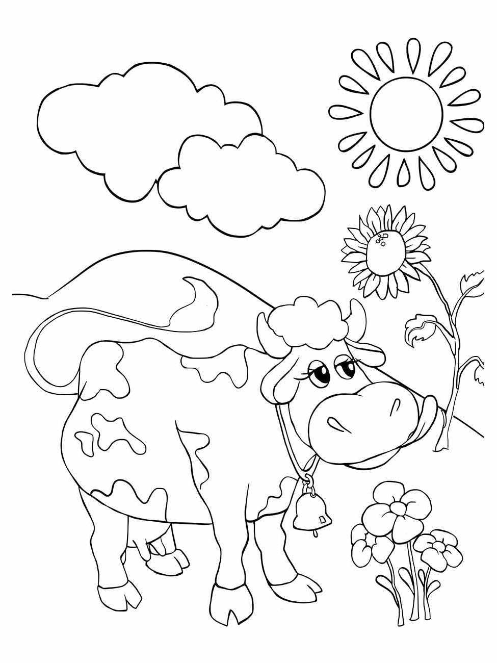 Cow coloring page (10)