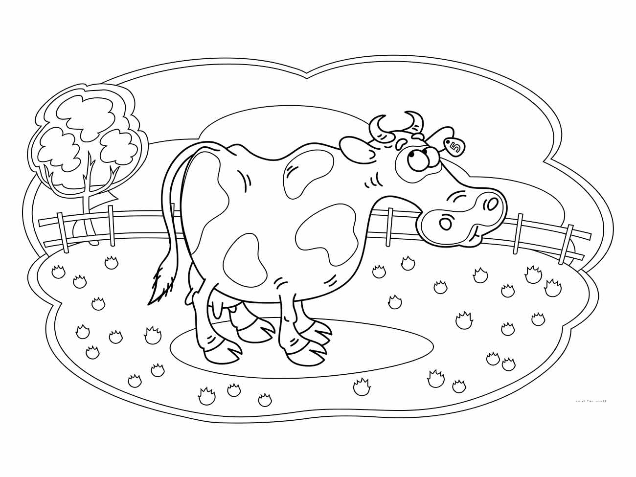 Cow coloring page (5)