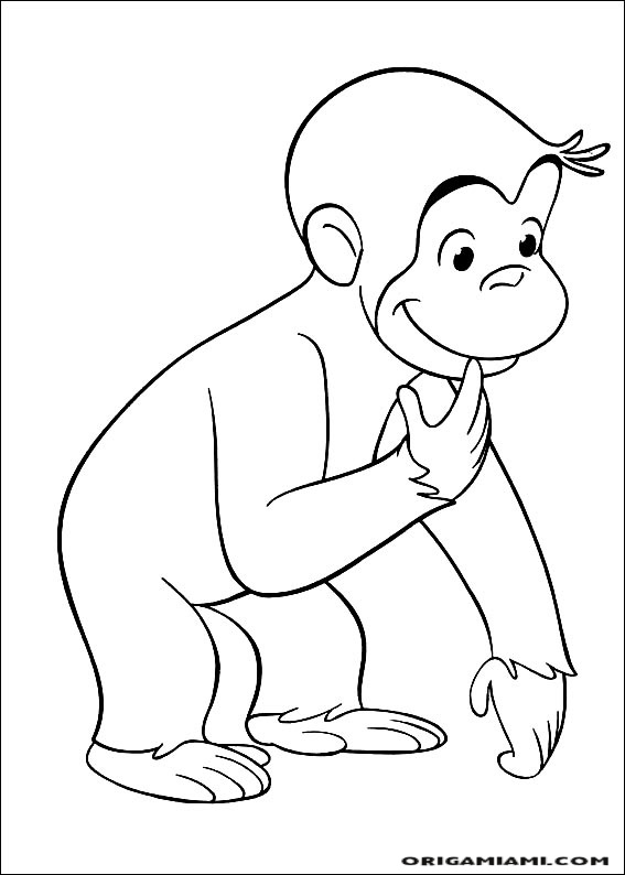 Curious george coloring page (1)