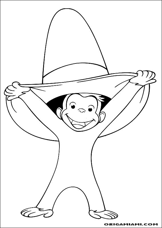 Curious george coloring page (2)