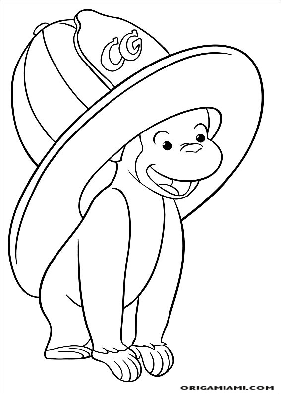 Curious george coloring page (4)