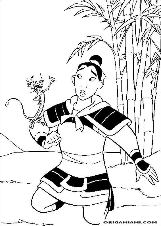 Mulan coloring page (1)