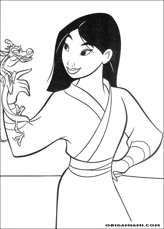 Mulan coloring page (16)