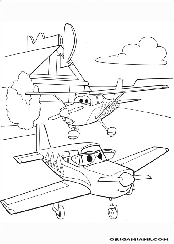 Planes coloring page (15)