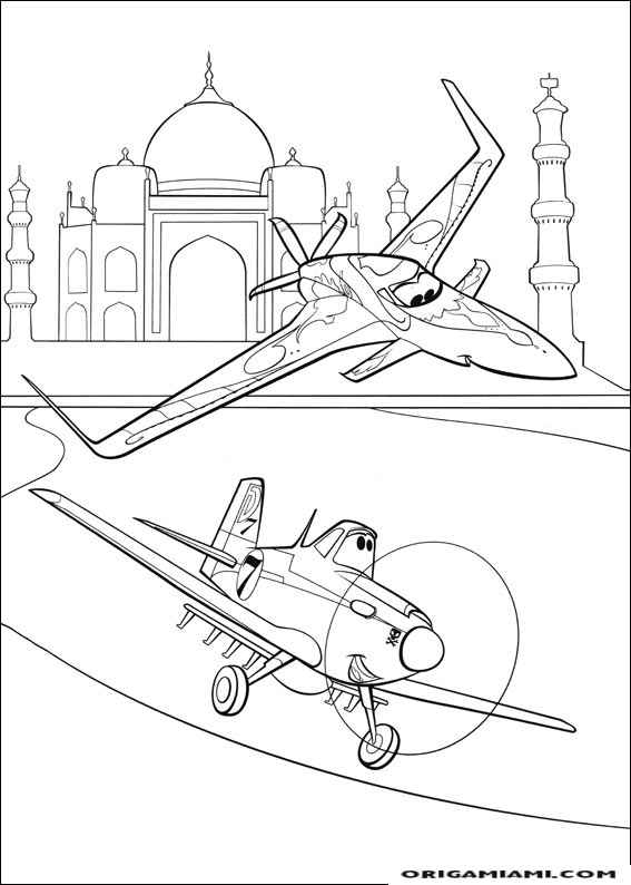 Planes coloring page (15)