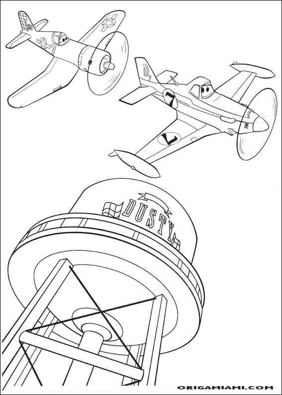 Planes coloring page (16)