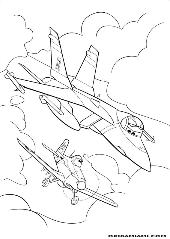 Planes coloring page (16)