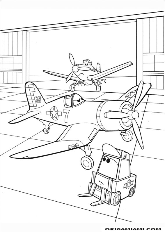 Planes coloring page (37)