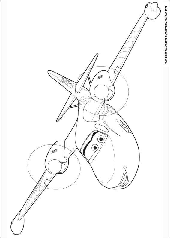 Planes coloring page (4)