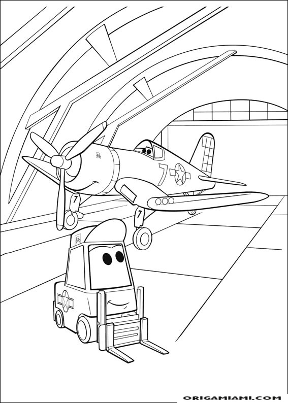 Planes coloring page (4)