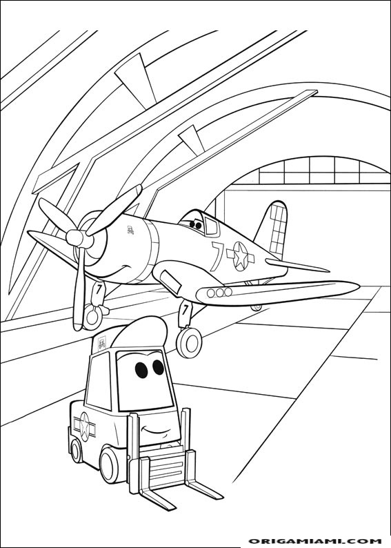 Planes coloring page (5)