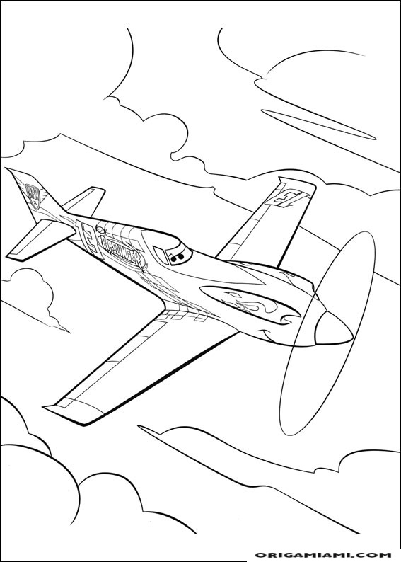 Planes coloring page (6)