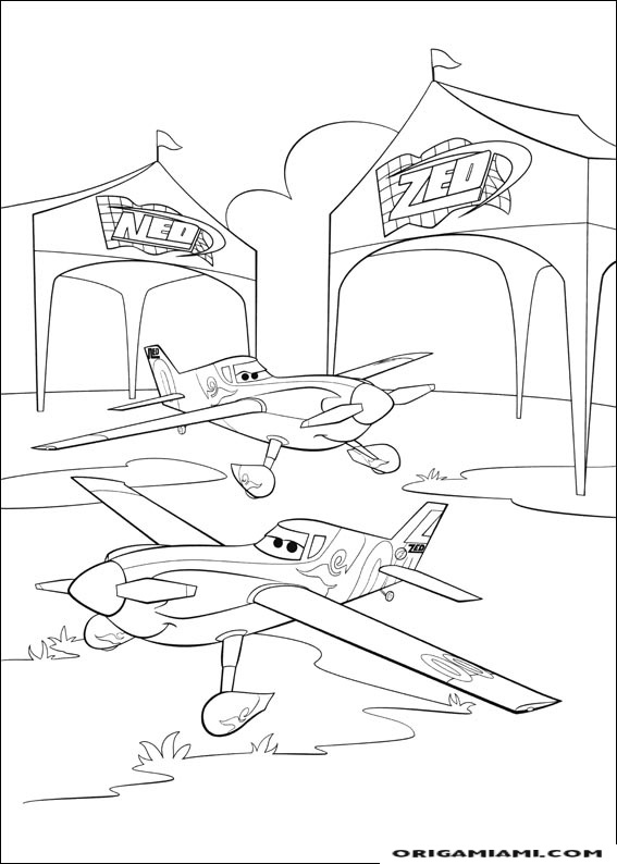 Planes coloring page (7)