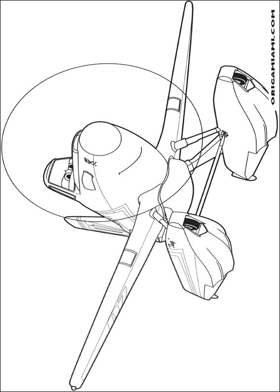 Planes coloring page (8)