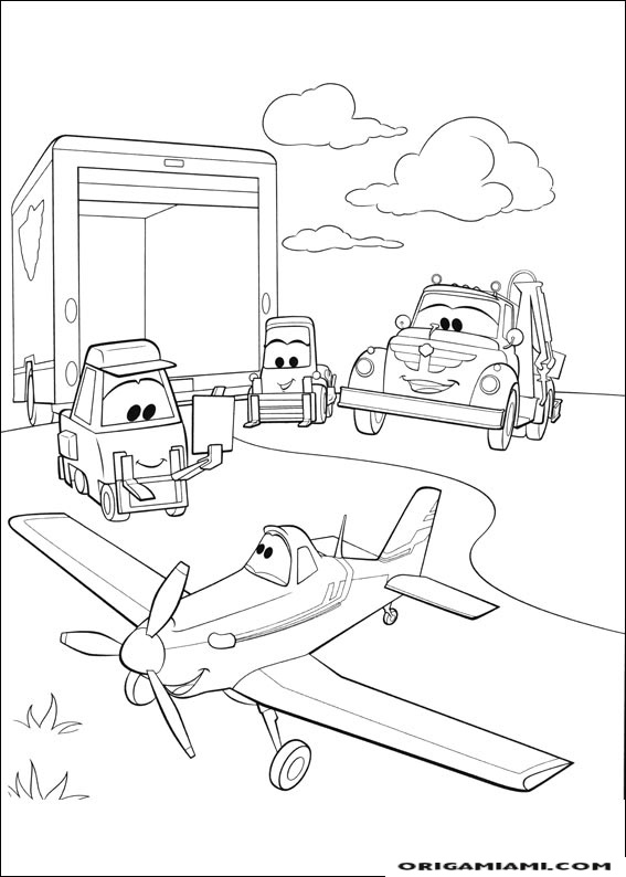 Planes coloring page (8)