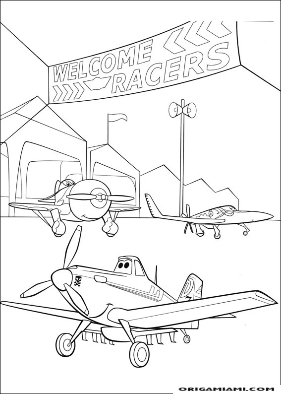 Planes coloring page (9)