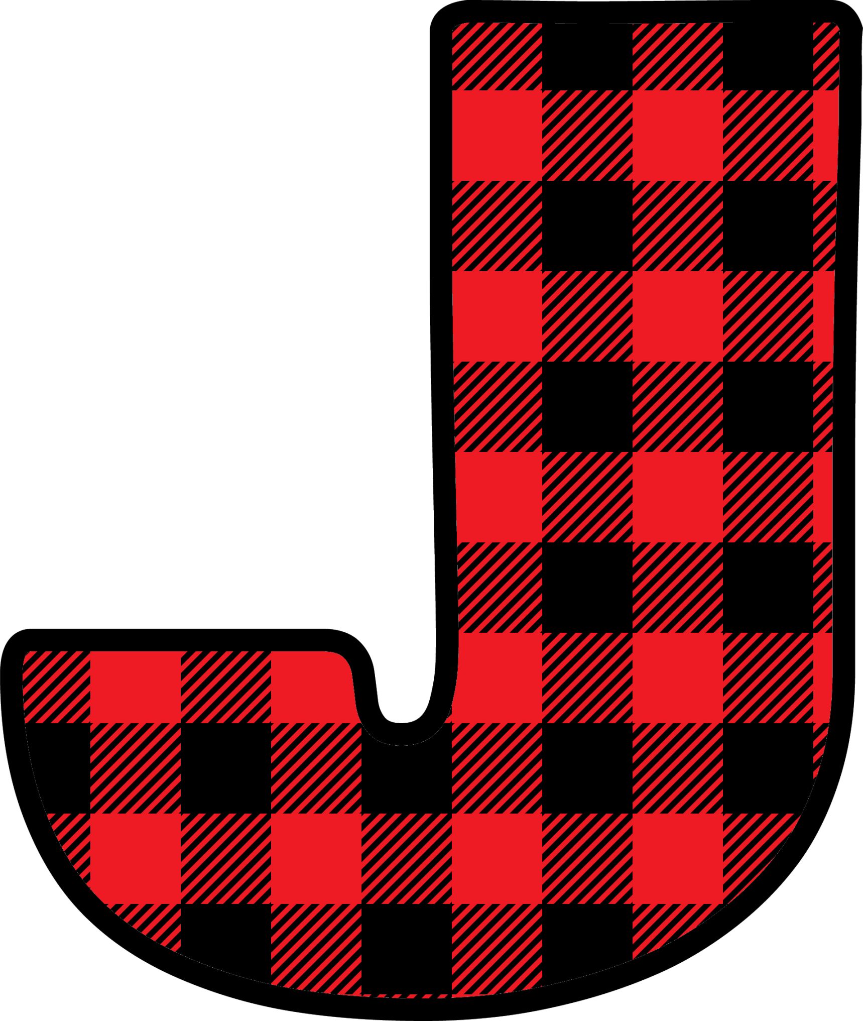 Red Plaid Letters (10)