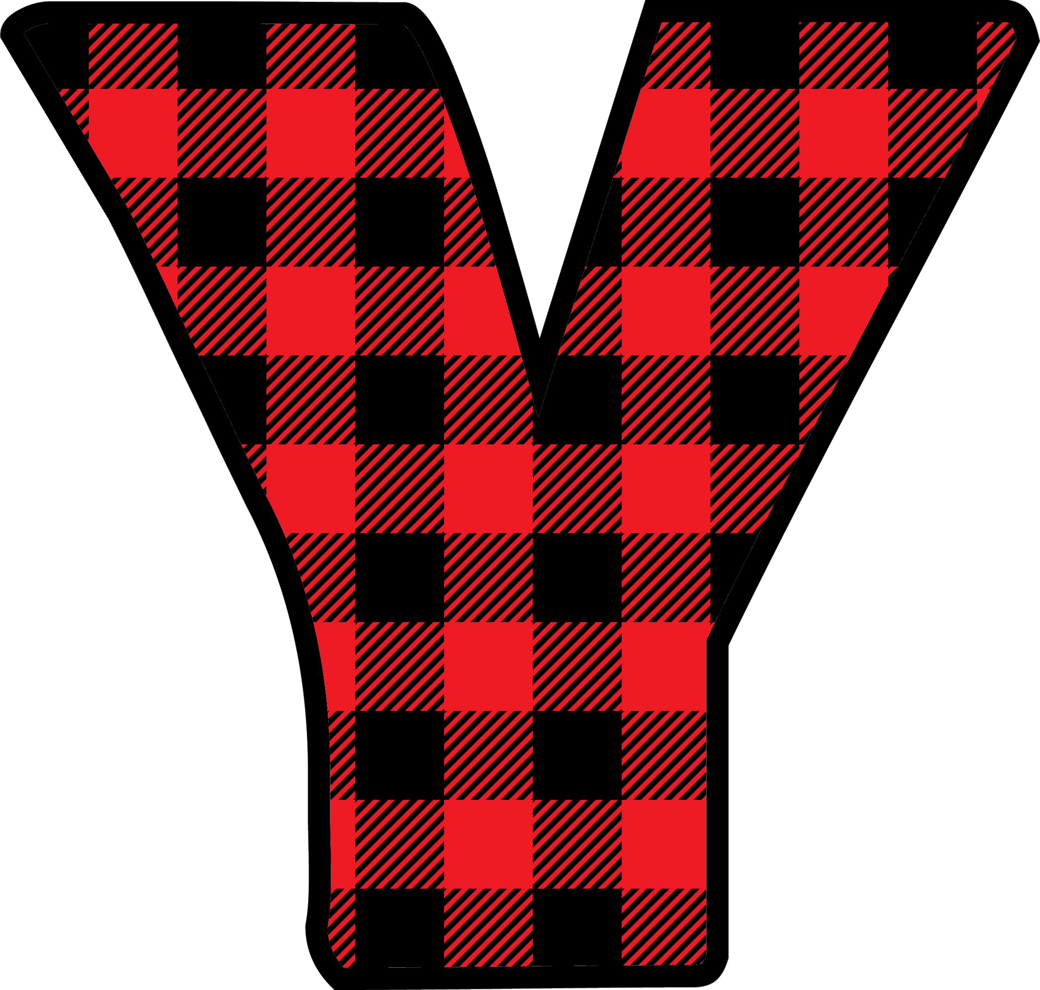 Red Plaid Letters (25)