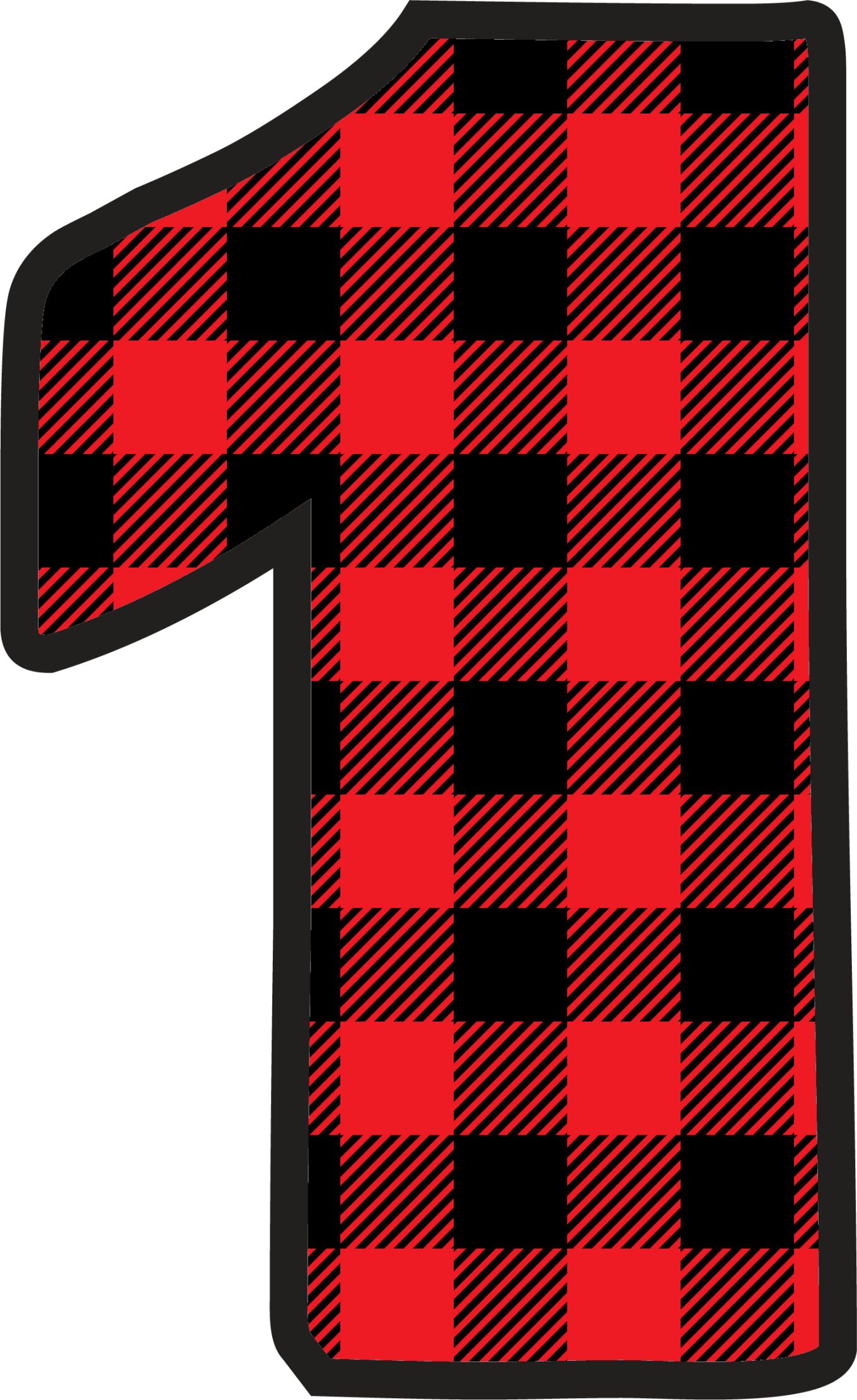 Red Plaid Numbers (2)