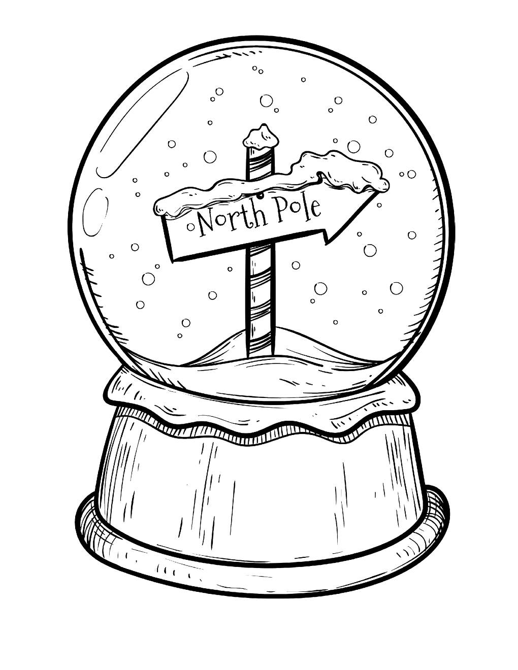 Snow globe coloring page (1)