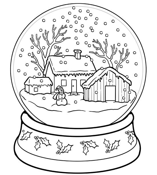 Snow globe coloring page (2)