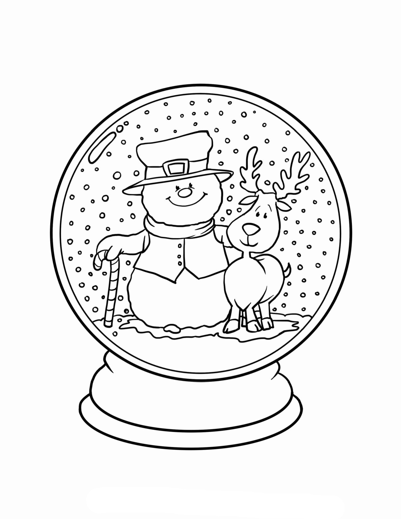 Snow globe coloring page (3)