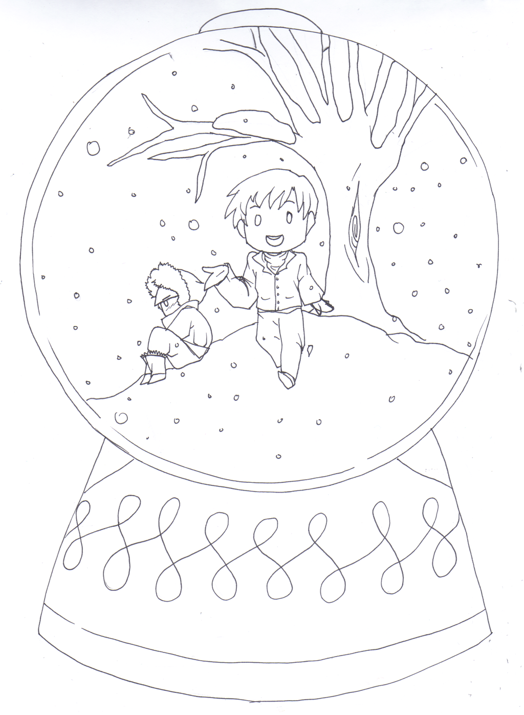 Snow globe coloring page (4)