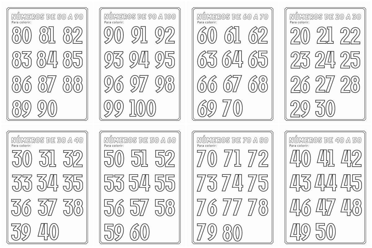 Activities Numbers Coloring Pages