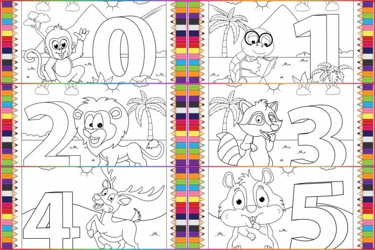 coloringpages Animals and numbers for kids coloring