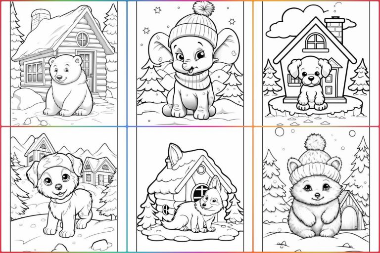 coloringpages Animals at christmas coloring pages